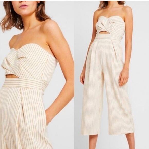 Topshop Twist Bandeau Jumpsuit in Natural Size 10 - Picture 6 of 6